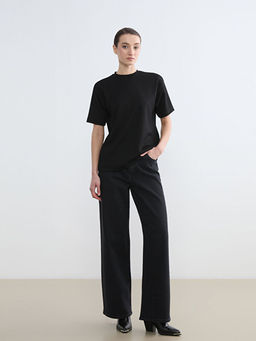 Bisiklet Yaka Ta?l? Kad?n Ti??rt