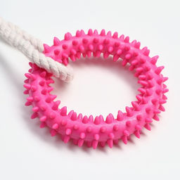 Игрушка канатная с жевательными элементами 2 шипастых кольца, до 29 см, до 120 г, микс - Пижон фото 3