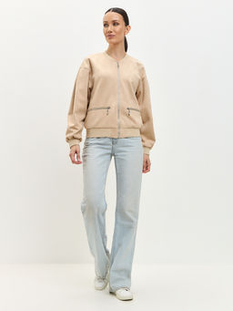 Бомбер из замши бежевый - Tantino фото 7