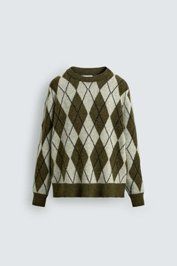 DIAMOND JACQUARD SWEATER - Zara фото 7