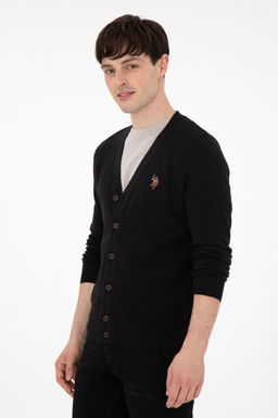 Мужской черный базовый трикотажный кардиган Неожиданная скидка в корзине - U.s. polo assn фото 3