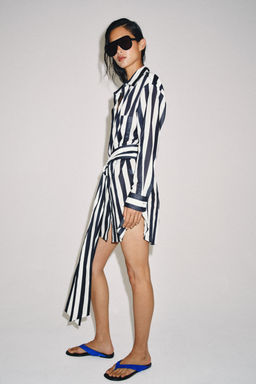 CAMISA RAYAS ZW COLLECTION / Blanco / Marino - Zara фото 4