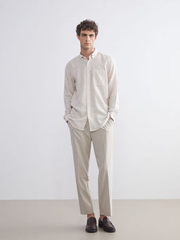 Regular Fit Uzun Kollu ?izgili Erkek G?mlek