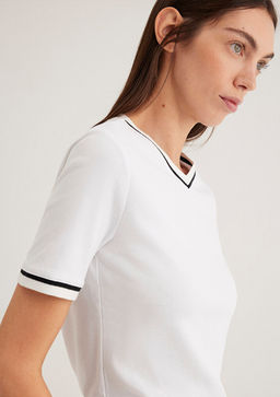 Ekru Tisort - Mavi фото 2