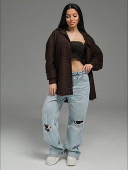 Стелла рубашка женская (шоколад) - Lovetex фото 2