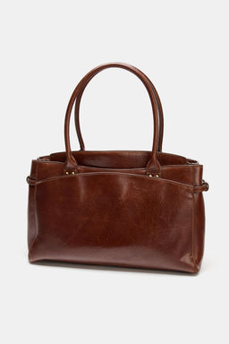 LEATHER CITY BAG - Zara фото 3