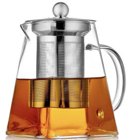 Чайник заварочный AROMA, объем 1 л, из боросиликатного стекла конусообразной формы арт.105039 - Mallony фото 4