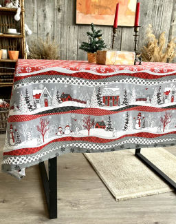 Скатерть из рогожки Нарядная Сказка Бордо 150х180 - Амавес-текстиль фото 8