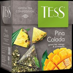 TESS. Pyramids Collection. PINA KOLADA (зеленый) карт.упаковка, 20 пирамидки