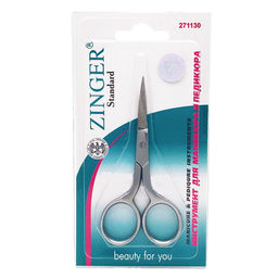 Zinger Ножницы маникюрные для ногтей изогнутые / Standard B 106 S/FD, глянцевый/матовый, 9,5 см