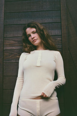 BUTTON-UP COTTON T-SHIRT