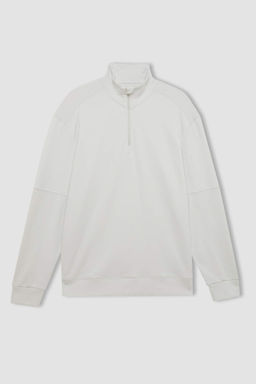 DeFactoFit Standart Fit Dik Yaka Fermuarl? Skuba Dalg?c Kumas Sporcu Sweatshirt  фото 2