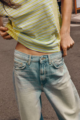 JEANS TRF EXTRA WIDE LEG TIRO ALTO / Azul claro - Zara фото 3