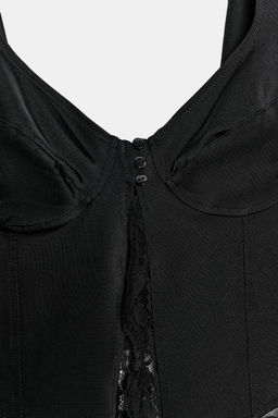 TOP POLIAMIDA ENCAJE BOTONES / Negro - Zara фото 5
