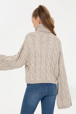 U. S. Polo Assn Женский свитер с высоким воротником из меланжевого камня - U.s. polo assn фото 17