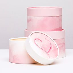 Набор шляпных коробок 3 в 1 Сердце , завальцованная, 16 х 10, 14 х 9, 13 х 8,5 см - UPAK LAND фото 2