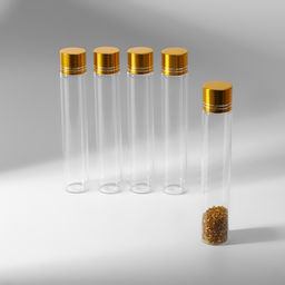 Баночки для хранения бисера, в крафтовой коробке, d=2.2×12 см, 5 шт.