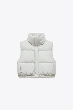 RUBBERISED PADDED CROP GILET - Zara фото 5