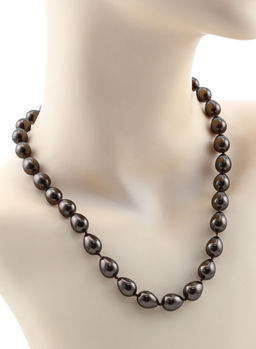 Бусы из майорки капля 10*13мм цв.шоколадный, 46см