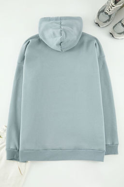 TRENDYOL MAN Antrasit Buyuk Beden Oversize Basic Rahat Kapusonlu Etiketli Ici Polarl? Sweatshirt TMNAW24AO00000 - Trendyolmilla фото 27