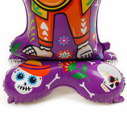 Воздушный шар фольгированный 49" «Скелет музыкант на подставке», под воздух