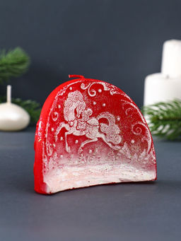 Свеча декоративная «Барельеф с лошадкой» 10.5×4.5×8 см, красный