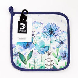 Прихватка Blue flowers 19х19 саржа,100% х/л,ватин 250г/м2 - Этель фото 4