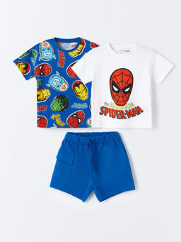 Bisiklet Yaka Spiderman Bask?l? Erkek Bebek 3l? Tak?m