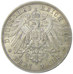 3 марки 1908 года D Германия (Саксен-Мейнинген)