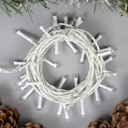Гирлянда Нить 5 м, IP20, белая нить, 50 LED, 8 режимов, 220 В, свечение синее - Luazon lighting фото 2