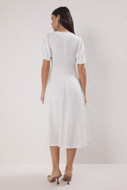 Trendyolmilla Siyah A-Kesim Fiyonklu Orme S?k Elbise TPRSS25EL00234 фото 12