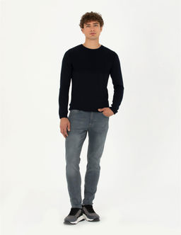 Lacivert Slim Fit Bisiklet Yaka Triko Kazak - Pierre cardin фото 4