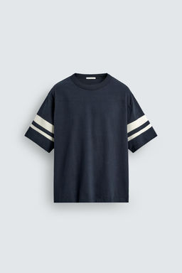 CAMISETA RELAXED FIT BANDAS / Marino - Zara фото 7