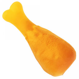 Игрушка для собаки "Куриная ножка" 13х6х6см, с пищалкой, ПВХ, фактурная, желтый, "Пэт тойс (Pet toys)" (Китай)