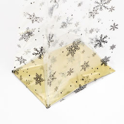 Цена за 10 шт. Пакет подарочный новогодний с жёстким дном 11?17?55 Золотой Снежинки - UPAK LAND фото 4