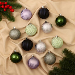 Ёлочные игрушки Исида, шары новогодние, d=6 см, набор 12 шт., МИКС