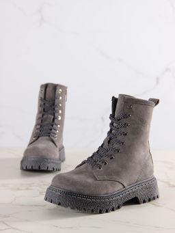 Ботинки EDART 327.22511gr.Серый замок замша/шерсть