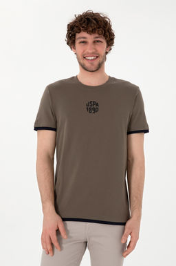 Erkek Regular Fit Bisiklet Yaka Vizon Ti__rt Sepette S_rpriz _ndirim