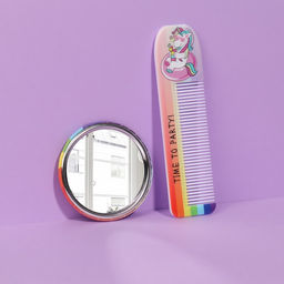 Подарочный набор Единорог, зеркало, расчёска - Qf фото 3