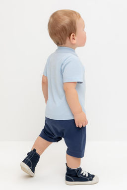 КР 6537/голубой полукомбинезон (песочник) д/мал яс