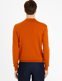 Свитер из полушерстяного трикотажа с воротником-поло стандартного кроя плитки - Cacharel фото 10