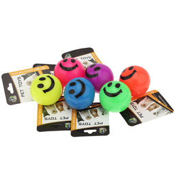 Пэт тойс (Pet toys) Игрушка для кошки Мяч-смайл д5,3см h5,3см, ПВХ, светящаяся, на картоне, цветная, цвета в ассортименте: желтый, зеленый, синий, коралловый, фуксия, фиолетовый (Китай)  фото 2