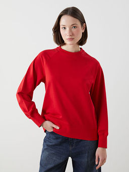 Bisiklet Yaka Oversize Kad?n Sweatshirt