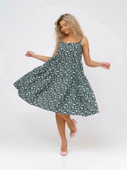 Сарафан женский, цвет зеленый белый