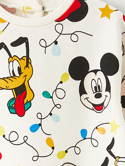 Bisiklet Yaka Uzun Kollu Minnie Mouse Bask?l? K?z Bebek Sweatshirt - Waikiki фото 3