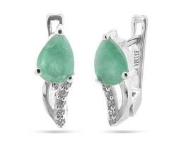 Серьги из серебра изумруд, Акита