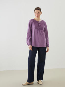 Ba?lamal? Yaka Nak??l? Kad?n Bluz