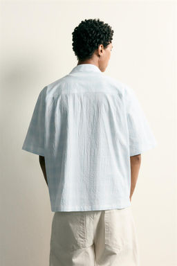 CAMISA DENIM RELAXED FIT CUADROS / Azul cielo - Zara фото 3