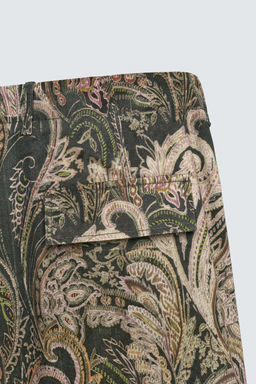 LIMITED EDITION PAISLEY BARREL FIT CARGO TROUSERS - Zara фото 9
