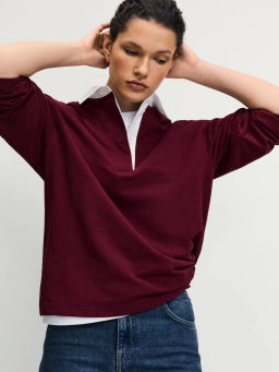 Хлопковый джемпер с отложным воротником / Zarina